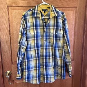 Panhandle slim plaid Western, Pearl snap long sleeve shirt